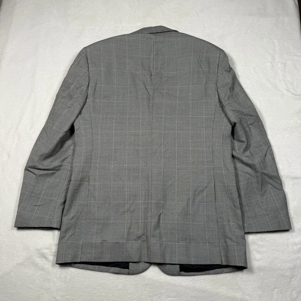 Jos A Bank Blazer Mens‎ 43L Gray Wool Houndstooth Two Button Jacket Sport Coat